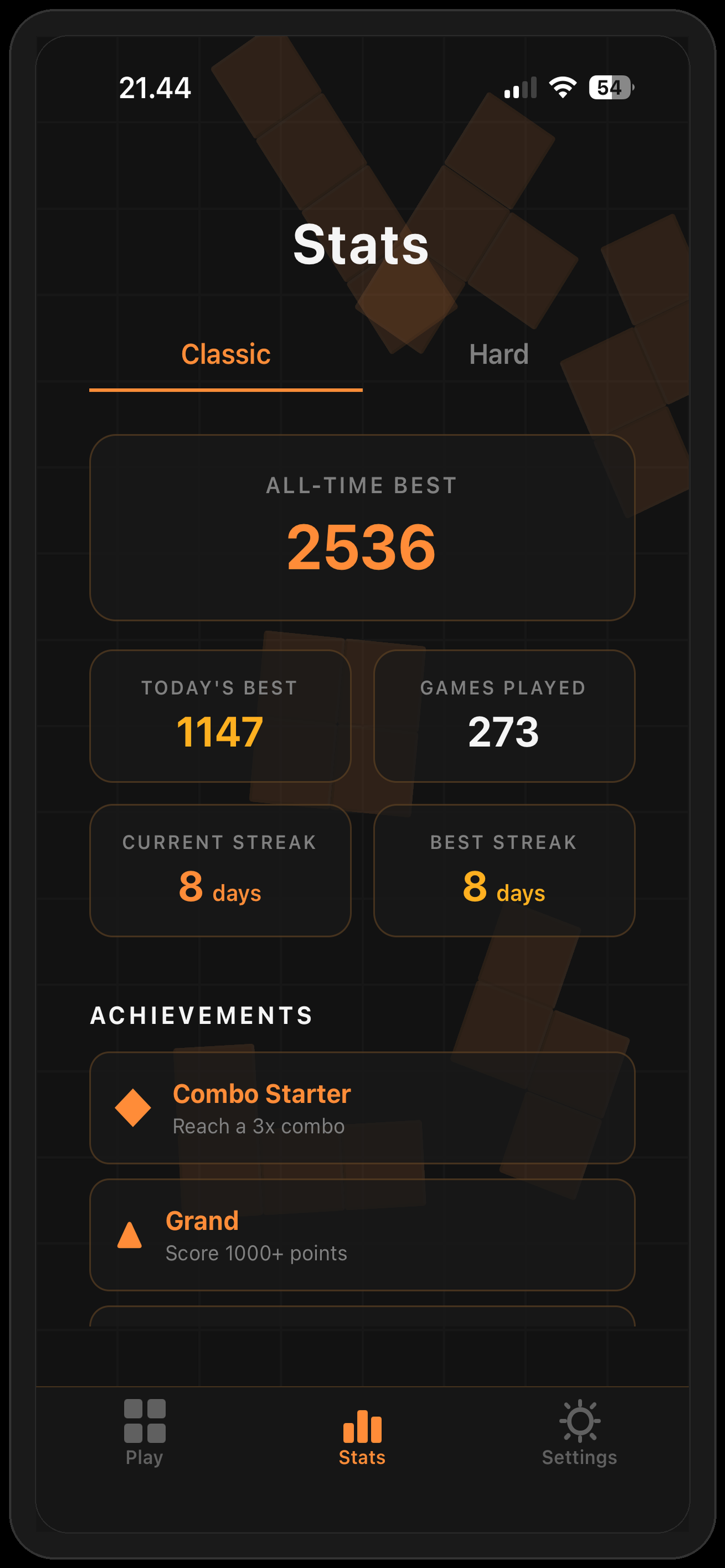 Brick Damage stats and achievements